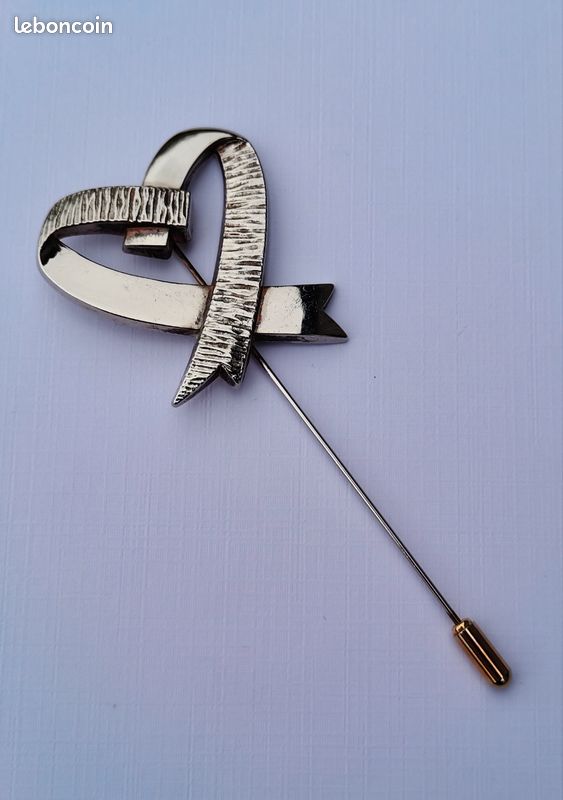 Grande épingle à Chapeau Vintage Argentée - Bijou Ancien, Couleur Argent, Parfait état