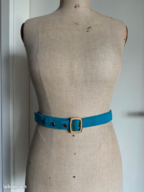 Ceinture turquoise tissu années 60 dans l'état (image 1)