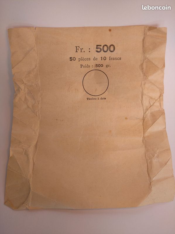Papier emballage pour pièce 10 francs (image 1)