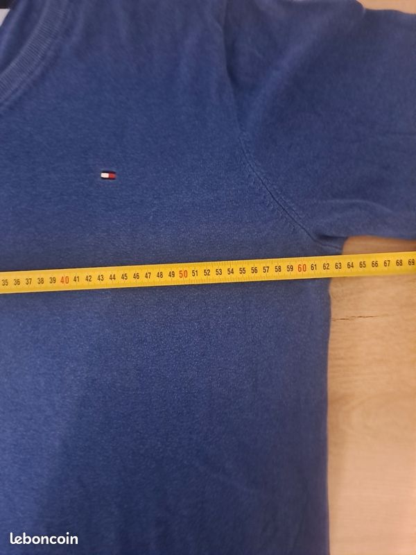 Pull Tommy Hilfiger homme bleu royal taille XL (image 9)