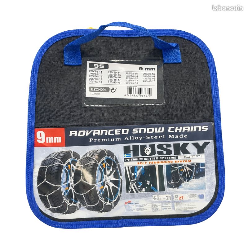 Chaînes à Neige Husky 9mm - Pour Pneus 195/55 R14, Neuf, Parfait Pour L'hiver