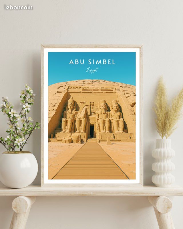 Impression Photo « Affiche De Voyage De Dessin Animé Des Pyramides D Egypte Par Vectorwebstore