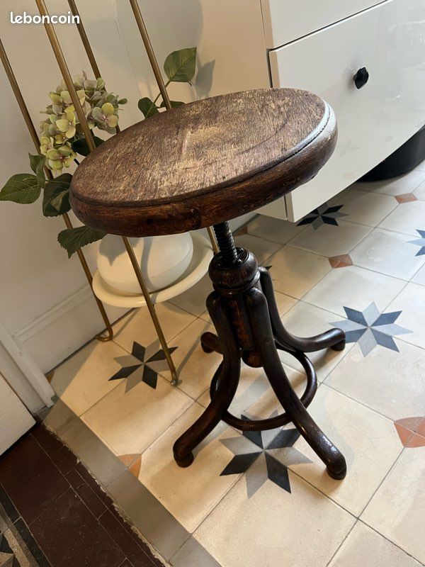 Tabouret de piano ancien (image 6)