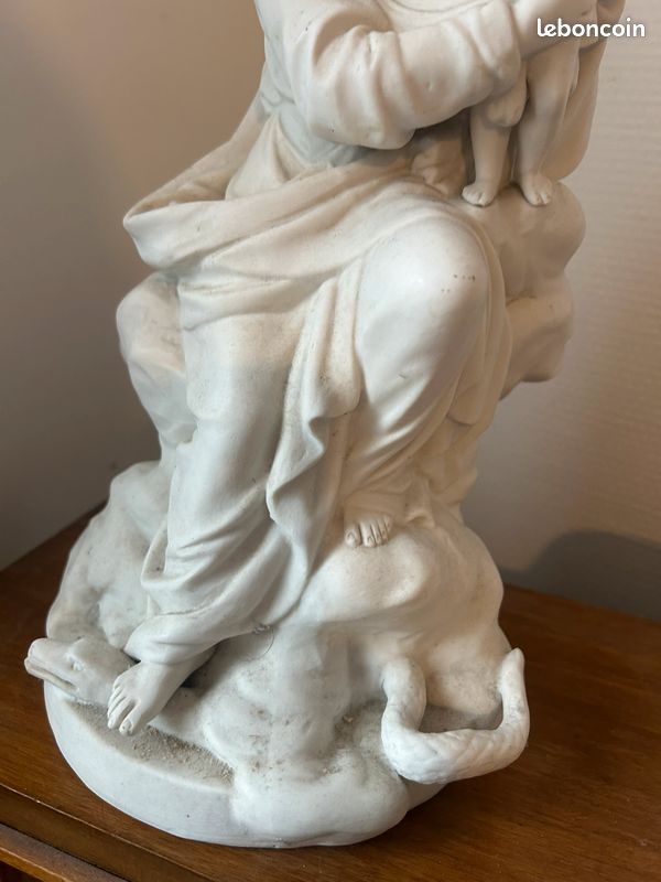 Statue en biscuit époque 19ème d’après Boizot Vierge Enfant hauteur 31,5cm (image 5)