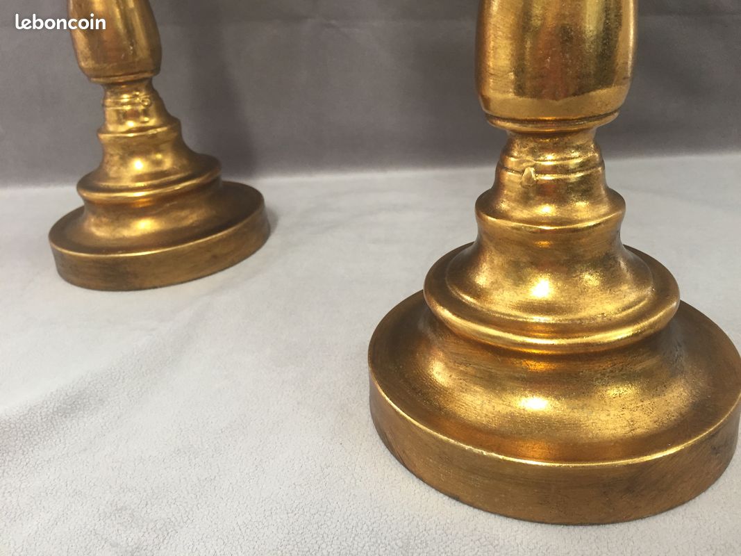 Paire de Grandes Coupes Cassolettes sur Pieds Centre de Table Métal Doré (image 6)