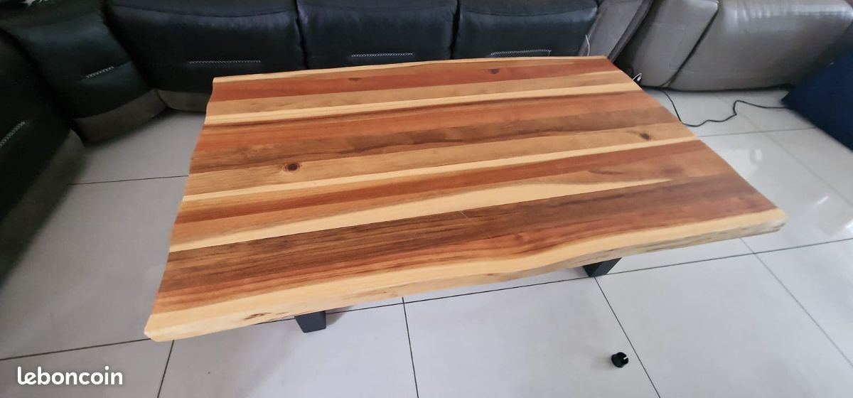 Table+ basse Live edge, table basse en chêne, table en bois, table rustique - 400 (image 3)