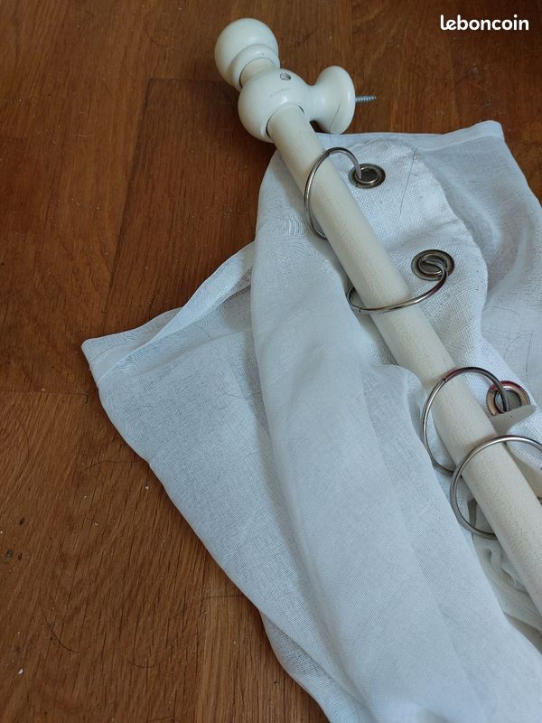 Tringle (150cm) et rideaux (60x130cm) (image 3)