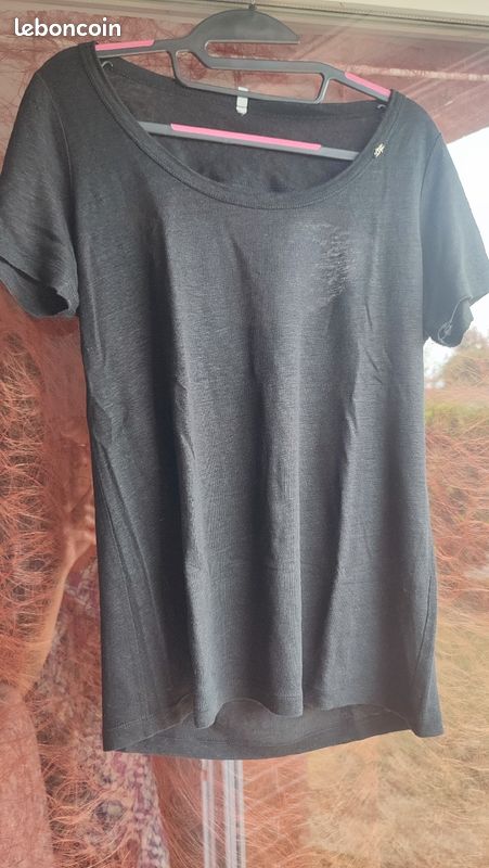 Tee-shirt noir en lin COP COPINE, taille L 40/42, excellent état (image 7)
