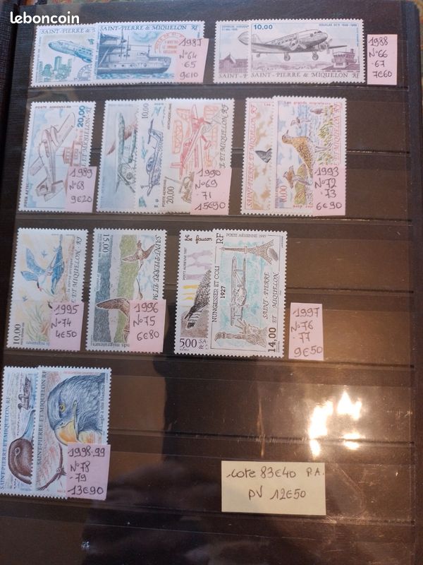 Timbres de Saint Pierre et miquelon poste Aériennes (image 1)