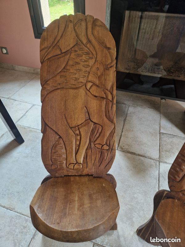 Vend 2 chaises en bois africaine (image 3)