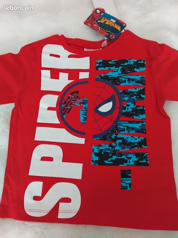 T-shirt Marvel Spiderman Pour Garçon - Rouge, Taille L (7 Ans), Neuf Avec étiquettes