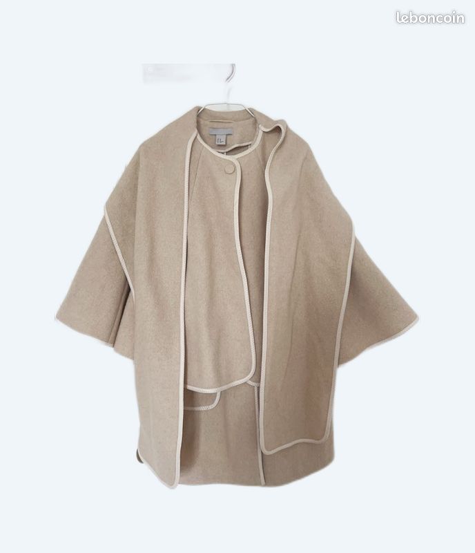 Cape manteau beige en laine H&M Vêtements