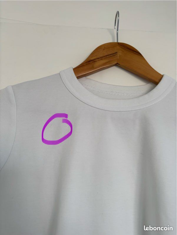 T-shirt Blanc Uniqlo Col Ras Du Cou, Manches Courtes 100% Coton - Homme Taille XS