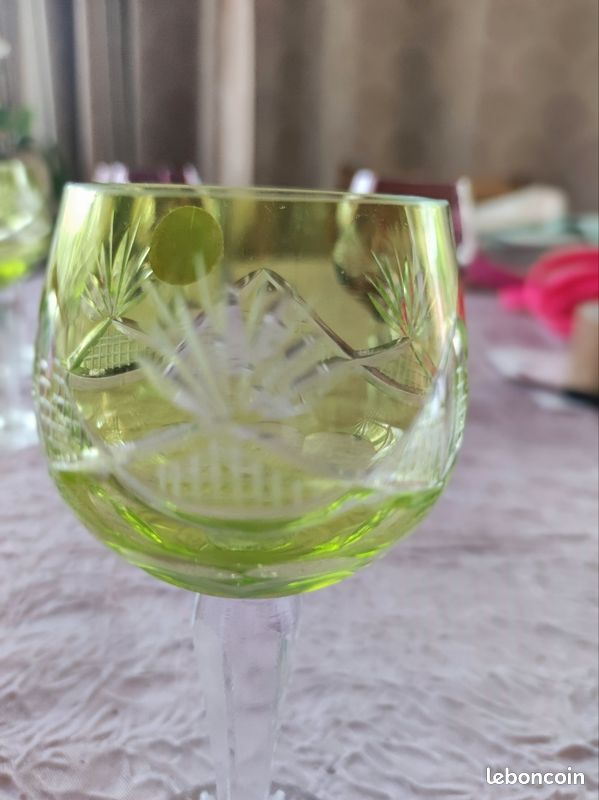 Lot de 6 verres ROEMER Vintage en cristal taillé coloré.Pologne (image 9)