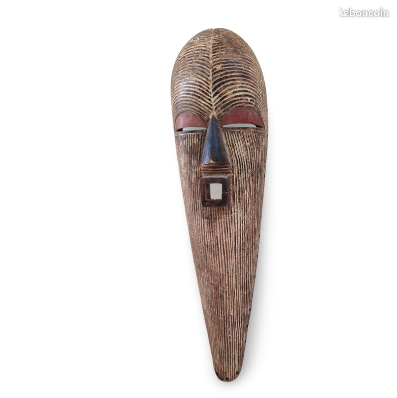 Long masque africain Songye Kifwebe H 66 cm RDC Congo art Africain Art tribal Ethnique Masque vintage en bois fabriqué à la main Sculpture africaine (image 2)
