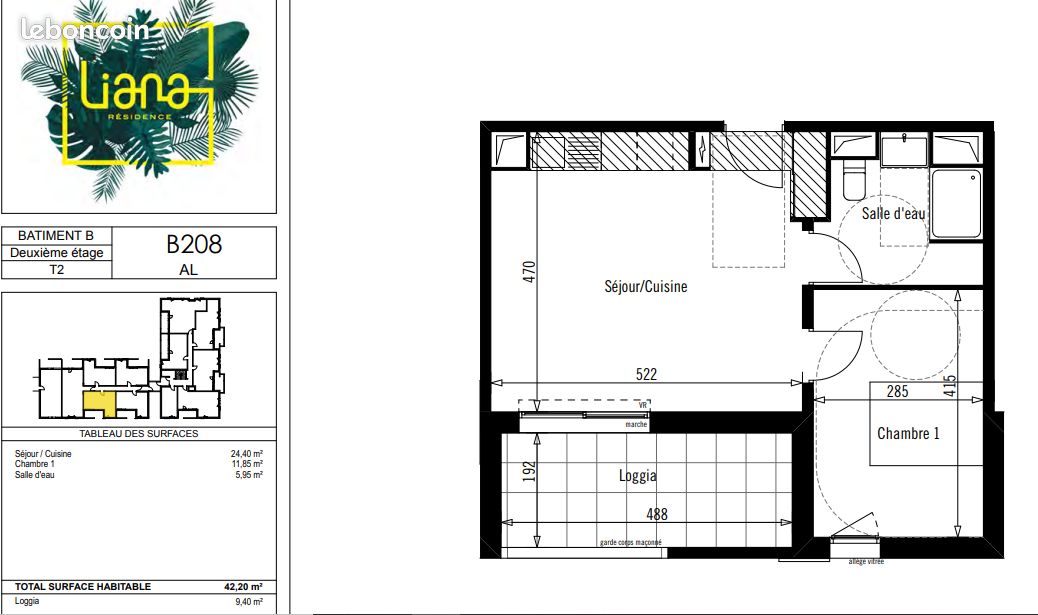 Appartement 2 pièces 42 m² · à Montpellier · 42,2 m² · 820 €/mois
