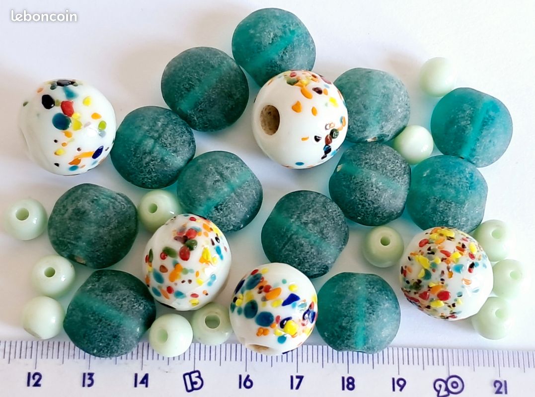 Perles à Broder En Verre Turquoise - Lot De 15 Grammes Pour Création Bijoux Ou Couture
