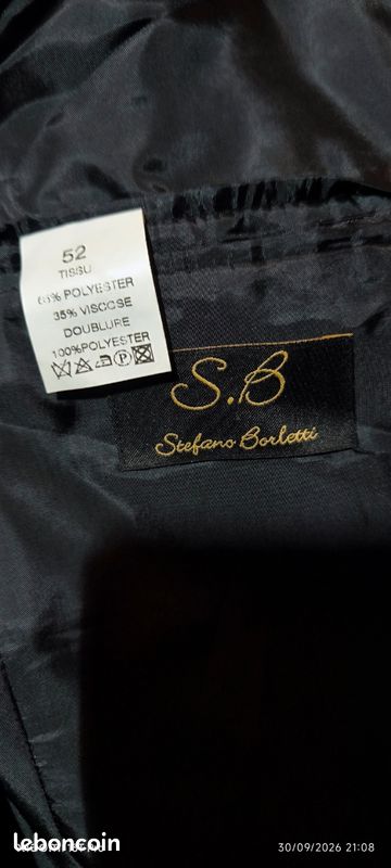 Veste costume homme T52 gris foncé petite rayure (image 7)