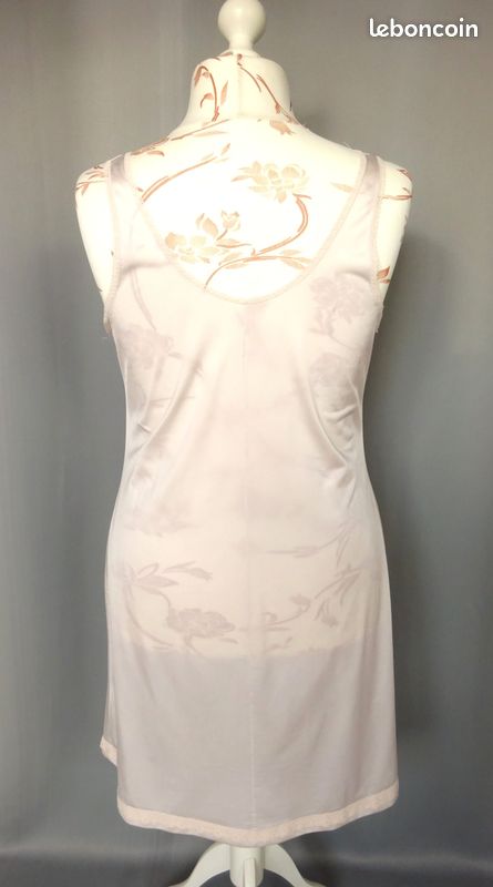 Combinaison Vintage Dentelle Blanc Cassé - Taille 42/44, Occasion En Bon état, Ref K270