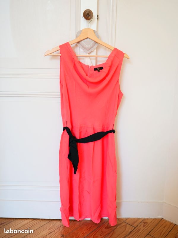 Robe Tunique Boston Traders Fille 12-14 Ans - Corail, Bretelles, Dos Croisé - Neuve Avec étiquette