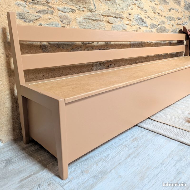 Banc coffre restauré meuble de métier (image 6)