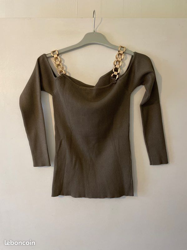Haut à bretelles en bijoux dorés (image 6)