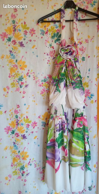 Robe Morgan 36 blanc fleurs colorées blanc (image 4)