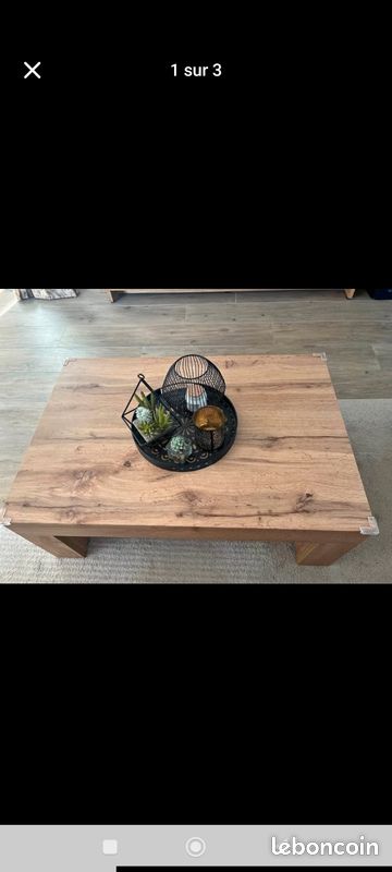 Table basse imitation chêne rustique (image 2)
