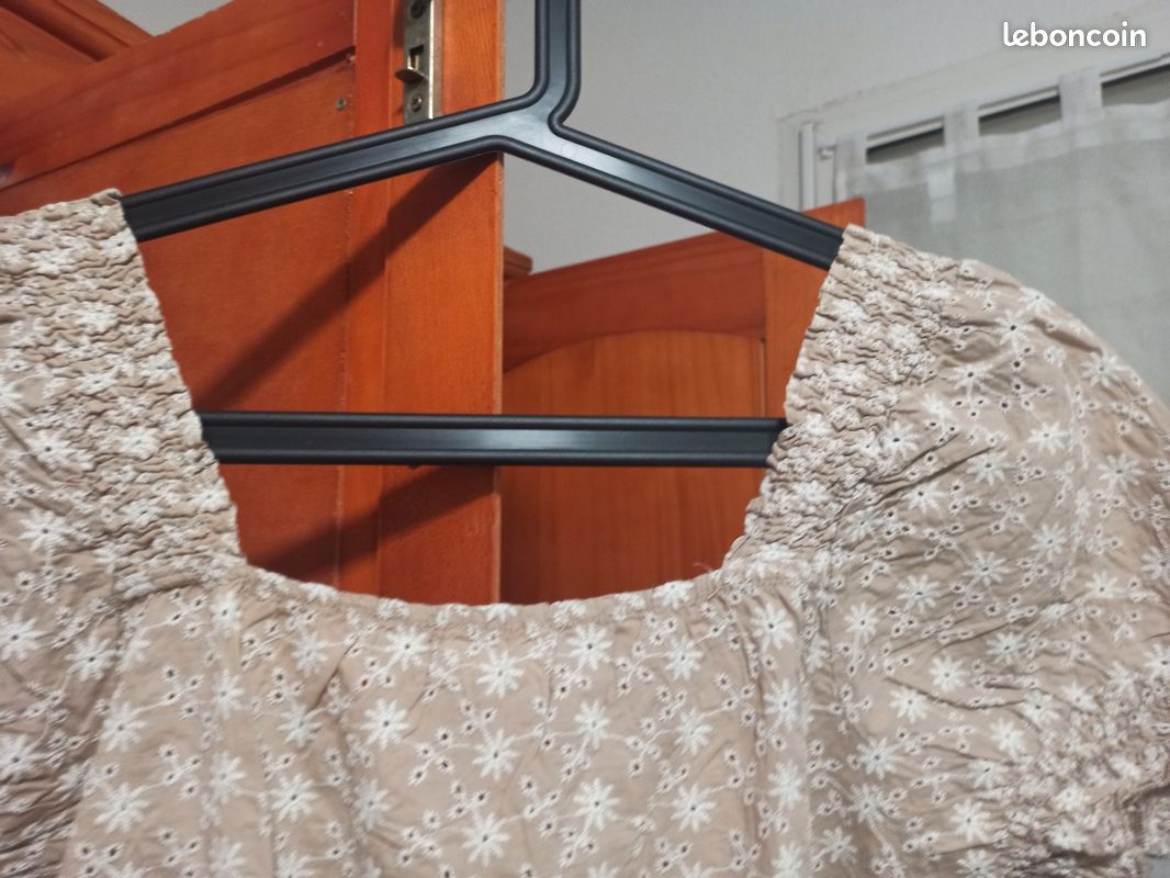 Chemise fleurie marron clair blanc L Season neuf (image 5)
