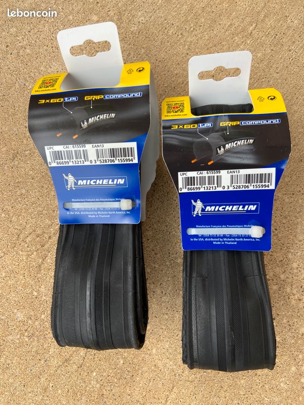 Paire De Pneus Vélo Route Michelin Lithion 3 700x23c, Pliants, Adhérence Renforcée