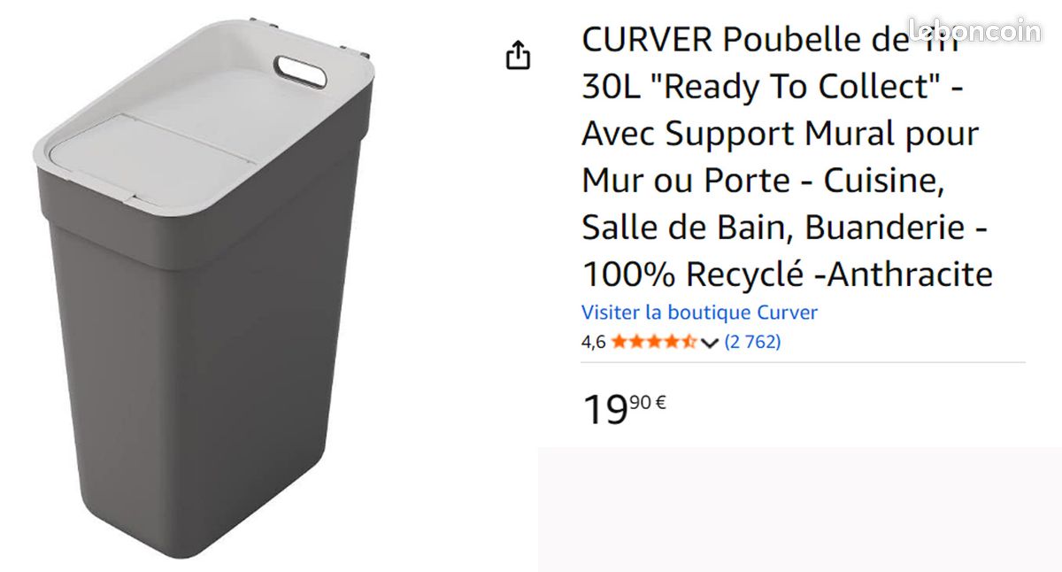 Poubelle de tri Curver neuve 30 litres 10 euro l'une (image 2)