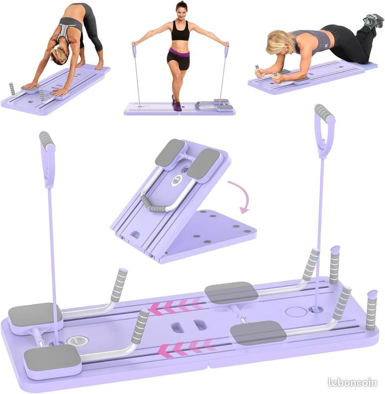 Reformer Pilates 5 En 1 Pliable - Compteur LED - Entraînement Complet