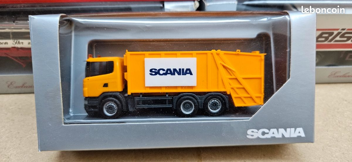 Camion Scania 92M Promotionnel + Remorque Herpa échelle HO 1/87 - Vintage, Avec Boîte, Occasion