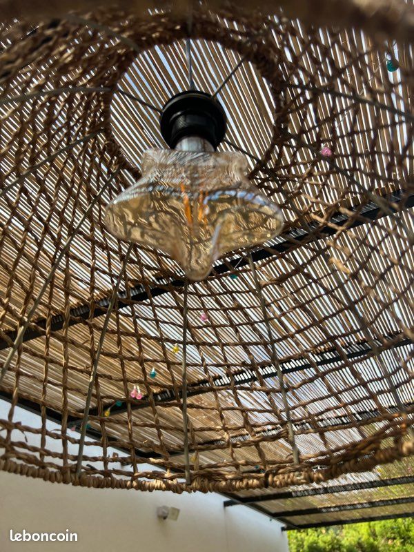 Lampe suspension en corde tissée (image 3)