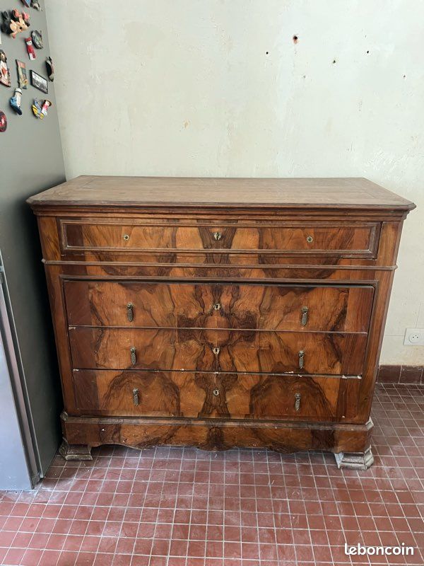 Commode ancienne style Louis Philippe bois (image 4)