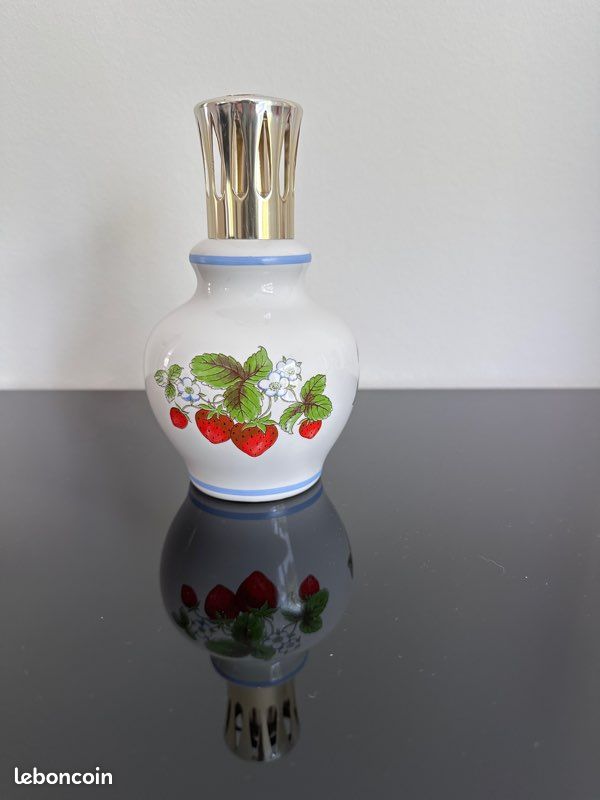 Lampe BERGER Motif À Fruits Porcelaine Vintage