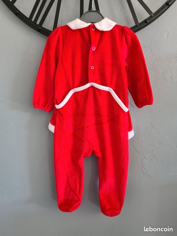 Pyjama bébé fille Noël rouge 80 cm (image 2)