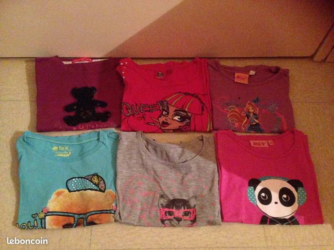 Divers tee-shirts filles . 5/6ans . BE (image 1)