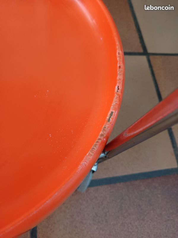 Desserte à roulette orange vintage (image 5)