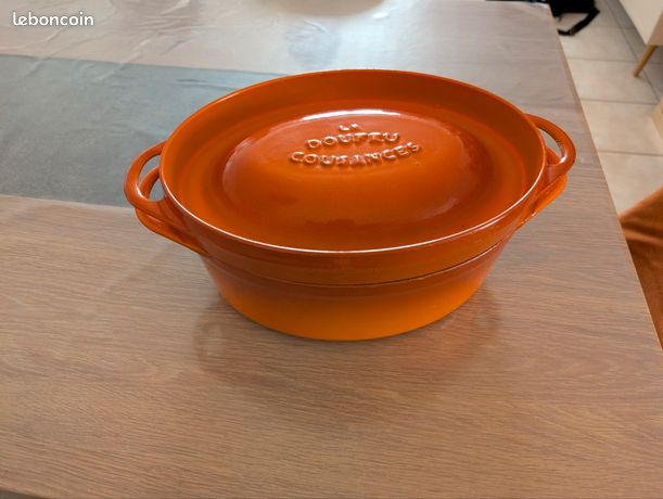 Cocotte Ronde Fonte Orange DOUFEU 56 Cm - Simili Le Creuset - Occasion