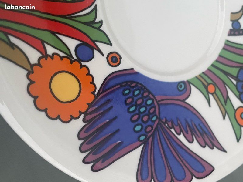 Vintage Villeroy & Boch « Acapulco » – 1 Ravier & 3 Sous-tasses (Estampilles Luxembourg - Parfait état) (image 16)