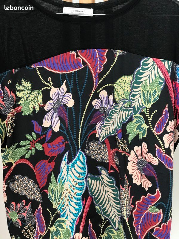 Haut noir motif en voile (image 2)