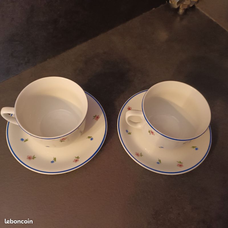 2 grandes tasses avec sous tasse (image 2)