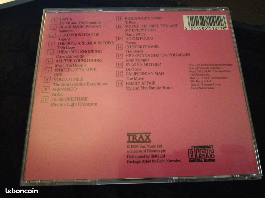 Cd electric seventies trax music 1988 uk ex état (image 2)