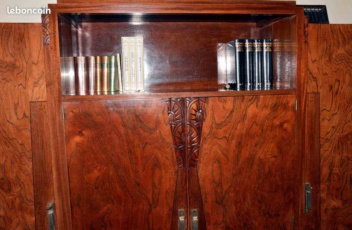 Bureau ancien ronce de noyer (image 2)