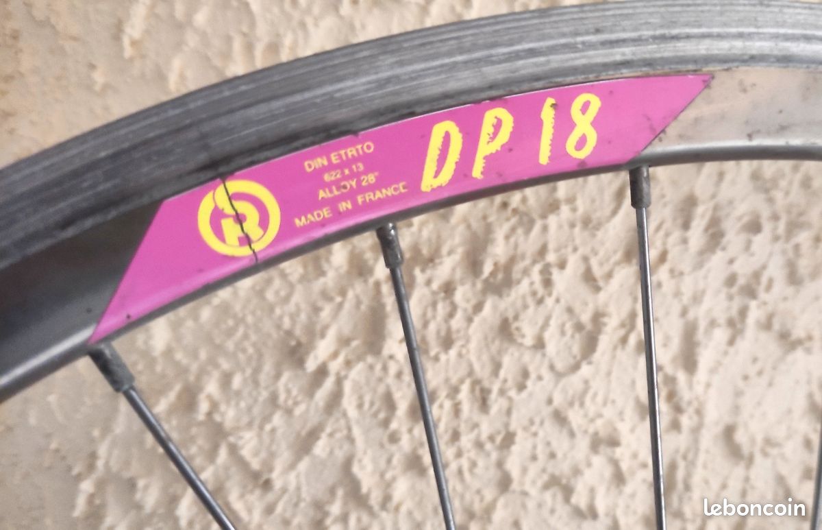 Rigida DP 18 Paire de roues vélo de course 8 vitesses yellow