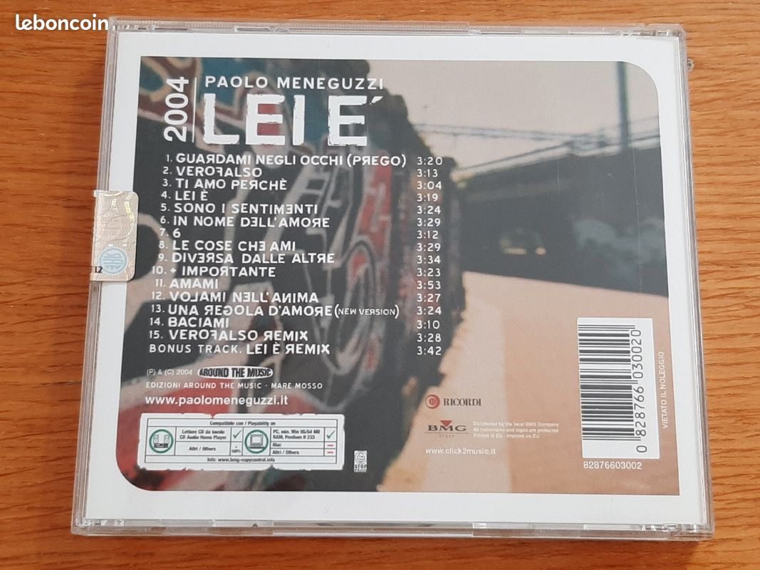 CD album "Lei è" de Paolo Meneguzzi (image 2)