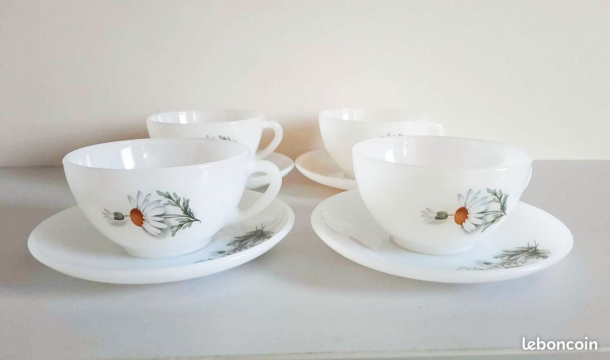 LOT DE 12 ASSIETTES PLATES ARCOPAL MODELE MARGUERITE