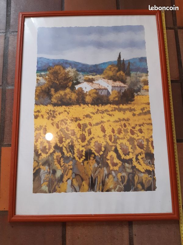 Cadre photo peinture tournesol 73x53cm (image 1)