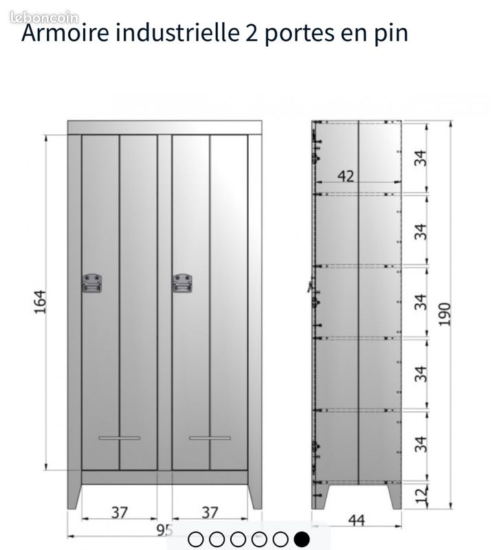 Armoire effet industriel en pin massif (image 4)